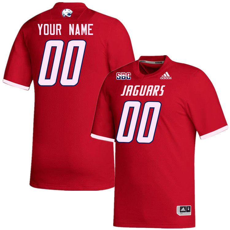 Custom South Alabama Jaguars Name And Number Football Jerseys Stitched-Red